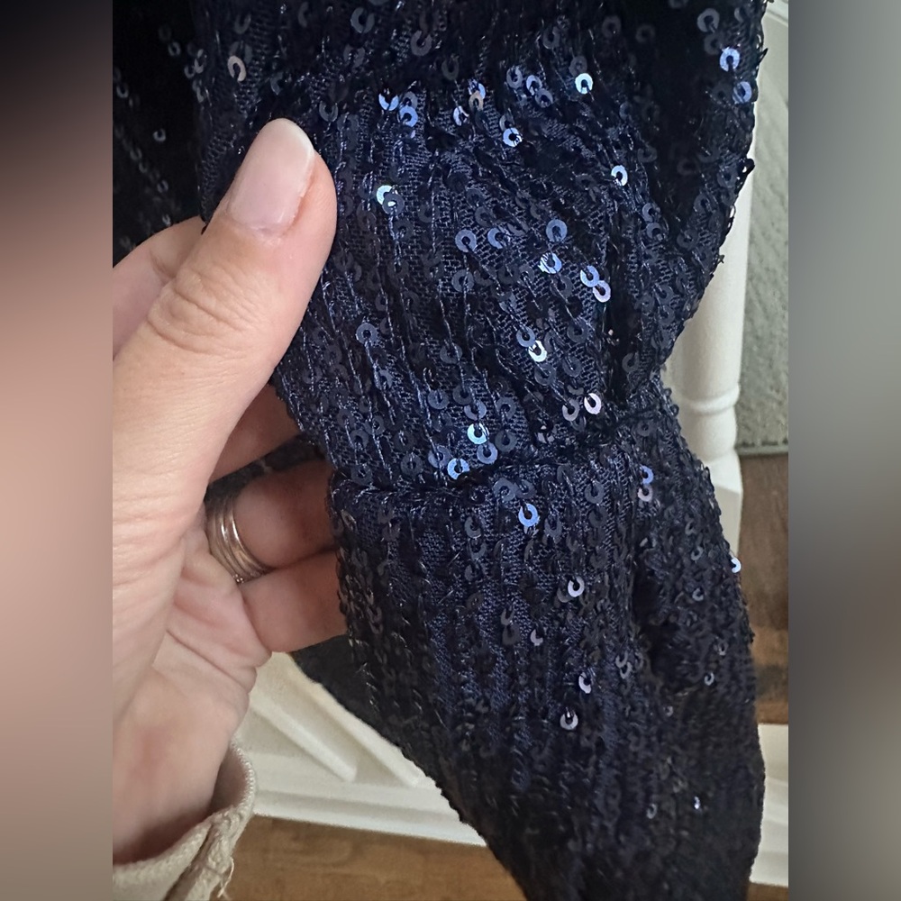 Navy blue sequin romper, size M - Picture 9 of 11
